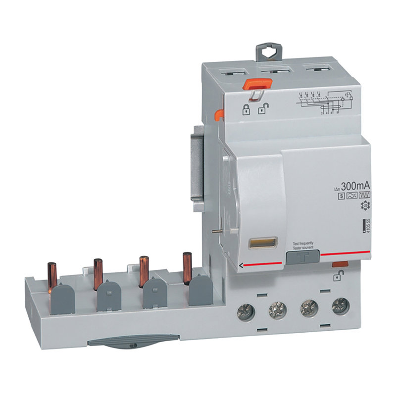 Legrand 410555 - Bloc diff adaptable à vis DX³ pour disj 1 mod/pôle 4P 63A typeF 300mA sélectif