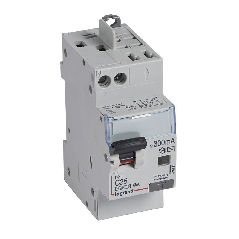 [LEG-410731] Legrand 410731 - Disjoncteur diff DX³ 4500 -vis/auto -U+N 230V~ 25A -typeAC - 300mA -courbe C -2M