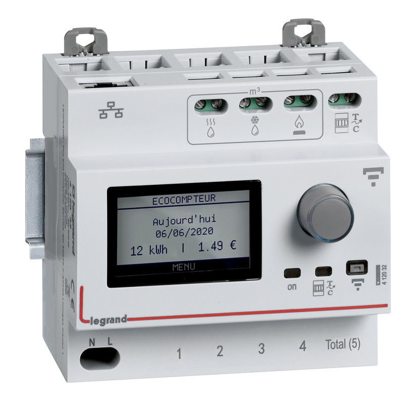 Legrand 412032 - Ecocompteur connecté pour mesure des consommations (jusqu'à 5 postes)