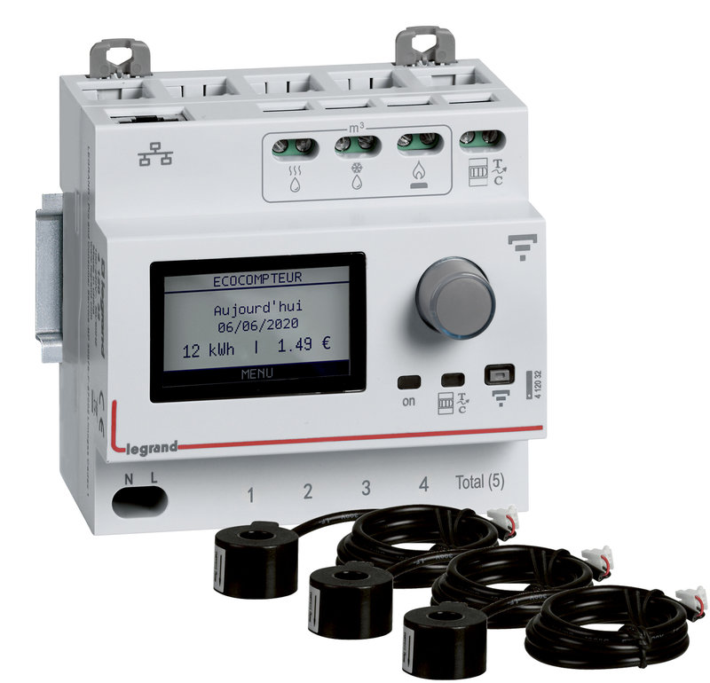 Legrand 412033 - Pack Ecocompteur connecté avec 3 transformateurs de courant fermés 80A