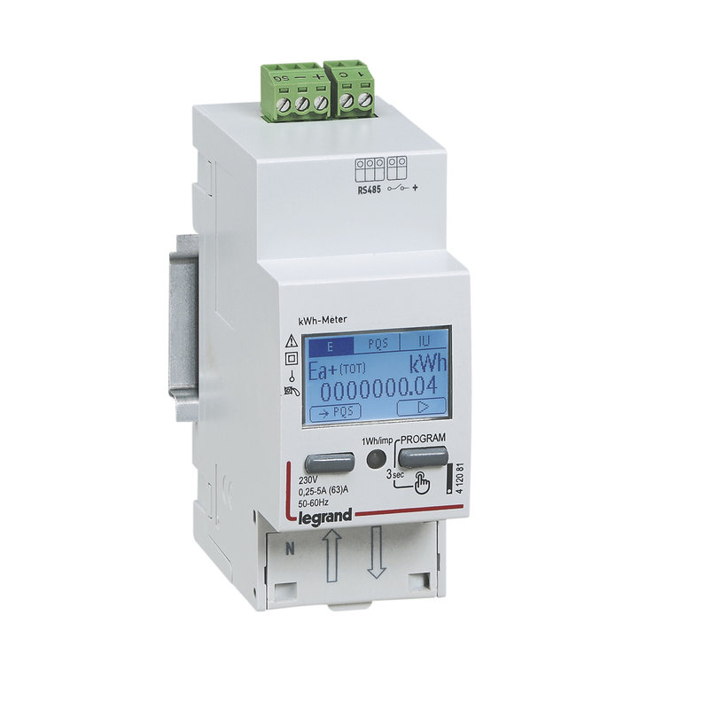 Legrand 412083 - Compteur monophasé EMDX³ MID raccordement direct 63A - 2 modules - sortie RS485