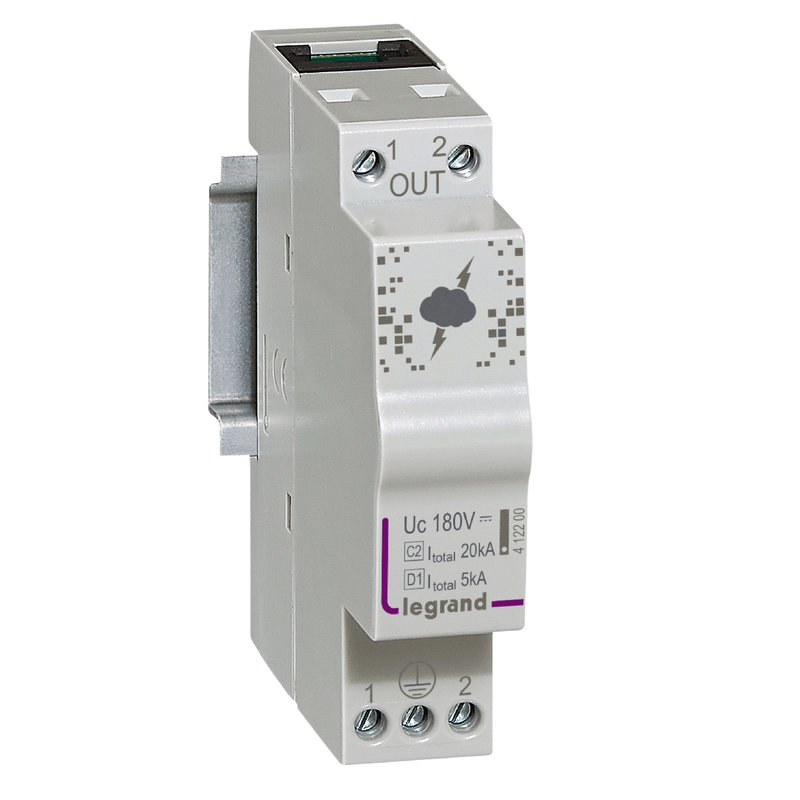Legrand 412200 - Parafoudre pour ligne téléphonique/ligne de communication 10 à 20kA -1 module