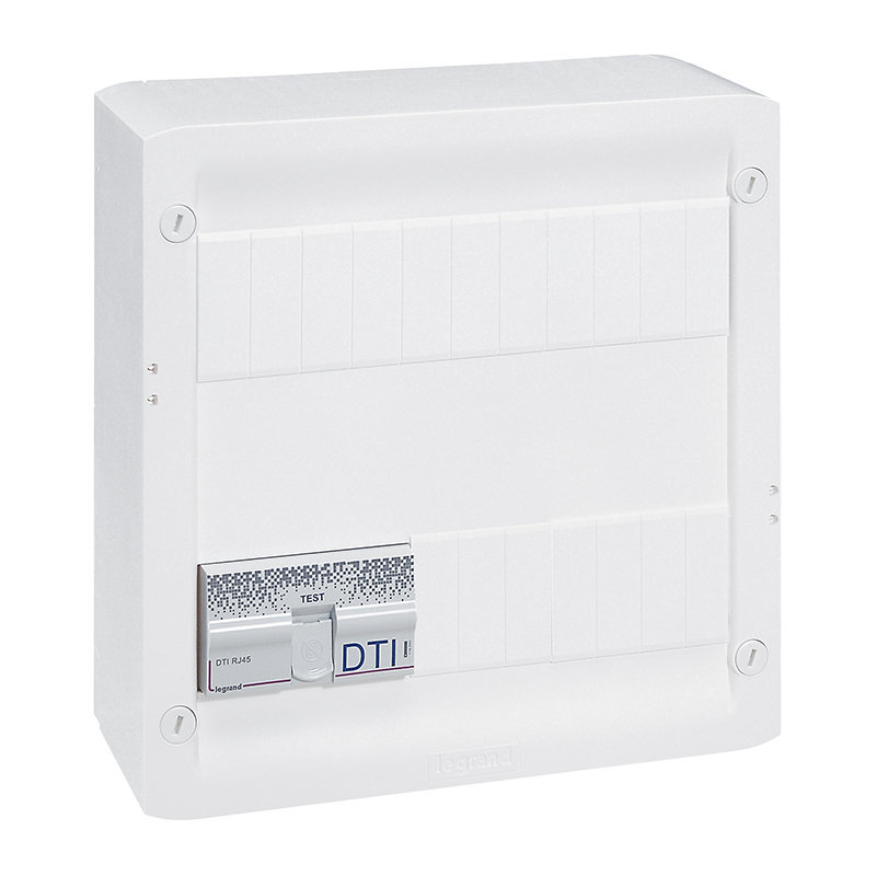 Legrand 413219 - Coffret Multimédia Basique avec brassage - équipé et précâblé 8 prises RJ45