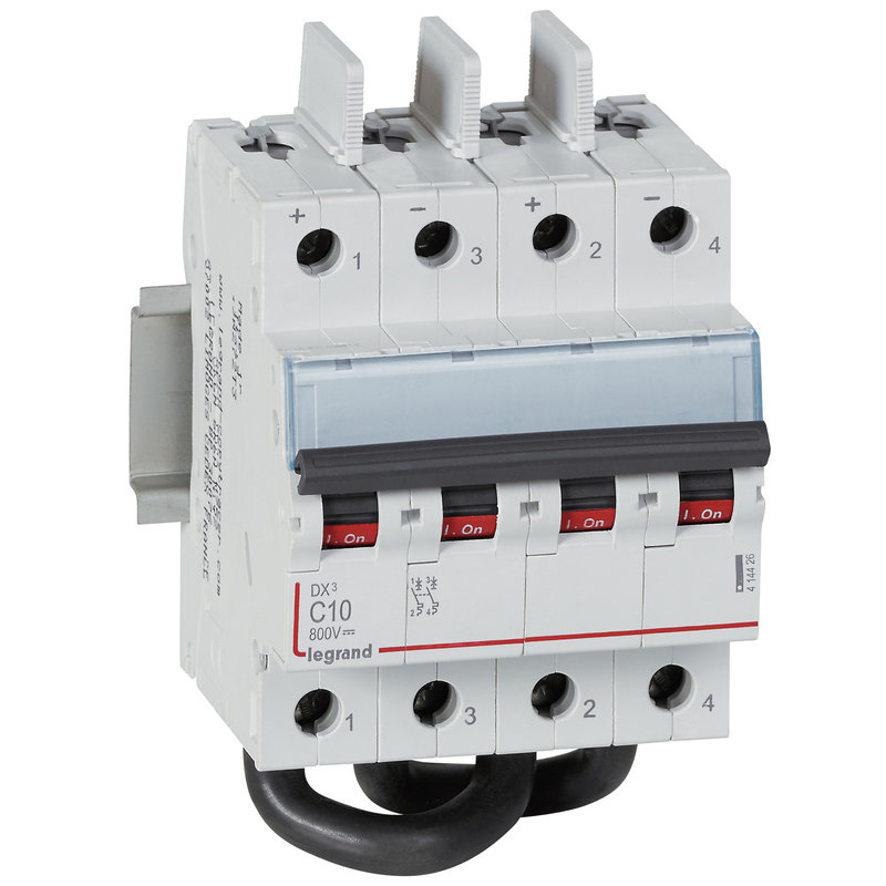 Legrand 414426 - Disjoncteur modulaire courant continu DX³ 800V= 10A - 4 modules