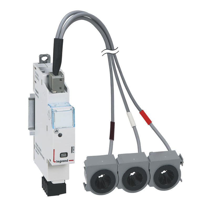 Legrand 414921 - Module de mesure triphasé + 3 tores fermés EMS CX³ jusqu'à 125A - 1 module
