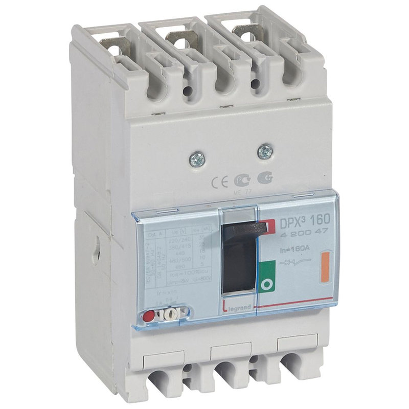 Legrand 420047 - Disjoncteur magnétothermique DPX³160 pouvoir de coupure 25kA 400V~ - 3P - 160A