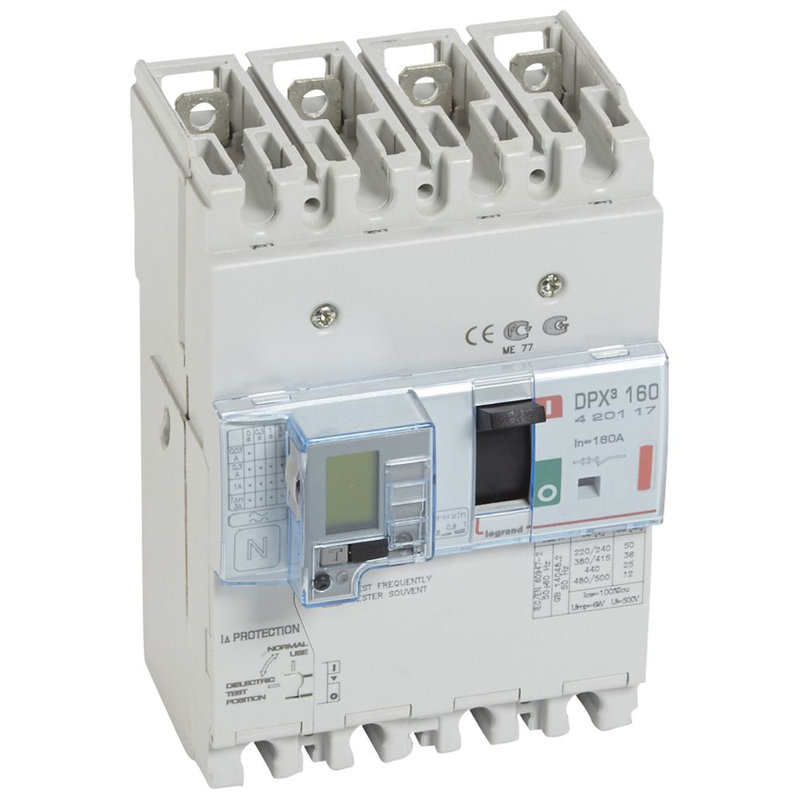 Legrand 420117 - Disjoncteur magnétothermique différentiel DPX³160 Icu 36kA 400V~ - 4P - 160A