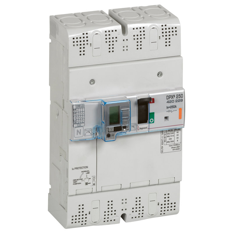 Legrand 420229 - Disjoncteur magnétothermique différentiel DPX³250 Icu 25kA 400V~ - 4P - 250A