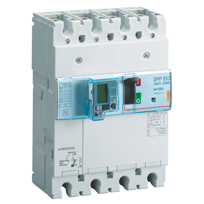 Legrand 420235 - Disjoncteur magnétothermique DPX³250 pouvoir de coupure 36kA 400V~ - 3P - 100A