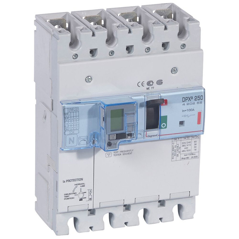 Legrand 420255 - Disjoncteur magnétothermique différentiel DPX³250 Icu 36kA 400V~ - 4P - 100A