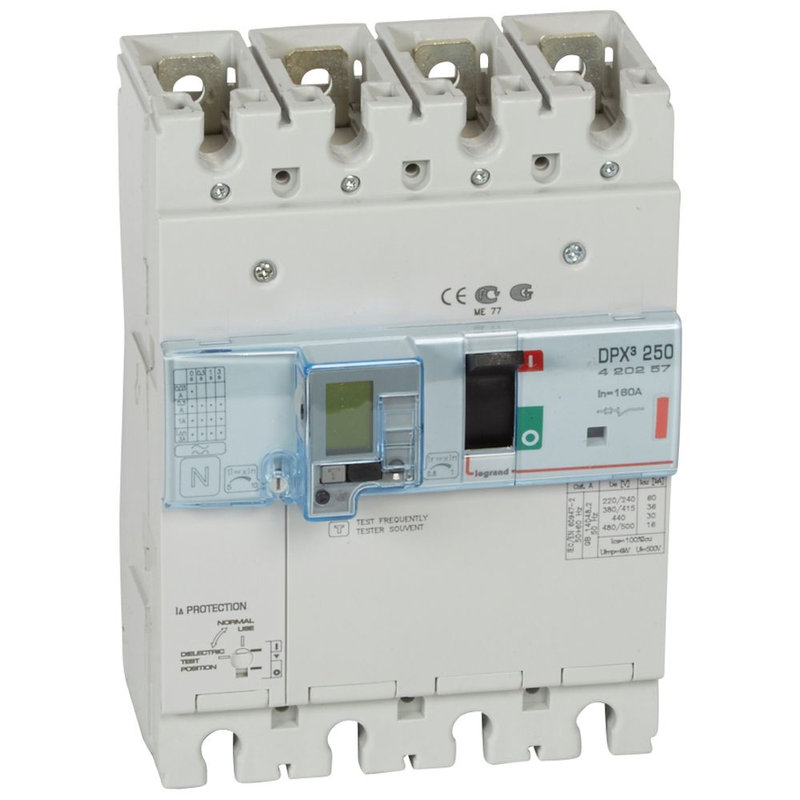 Legrand 420257 - Disjoncteur magnétothermique différentiel DPX³250 Icu 36kA 400V~ - 4P - 160A