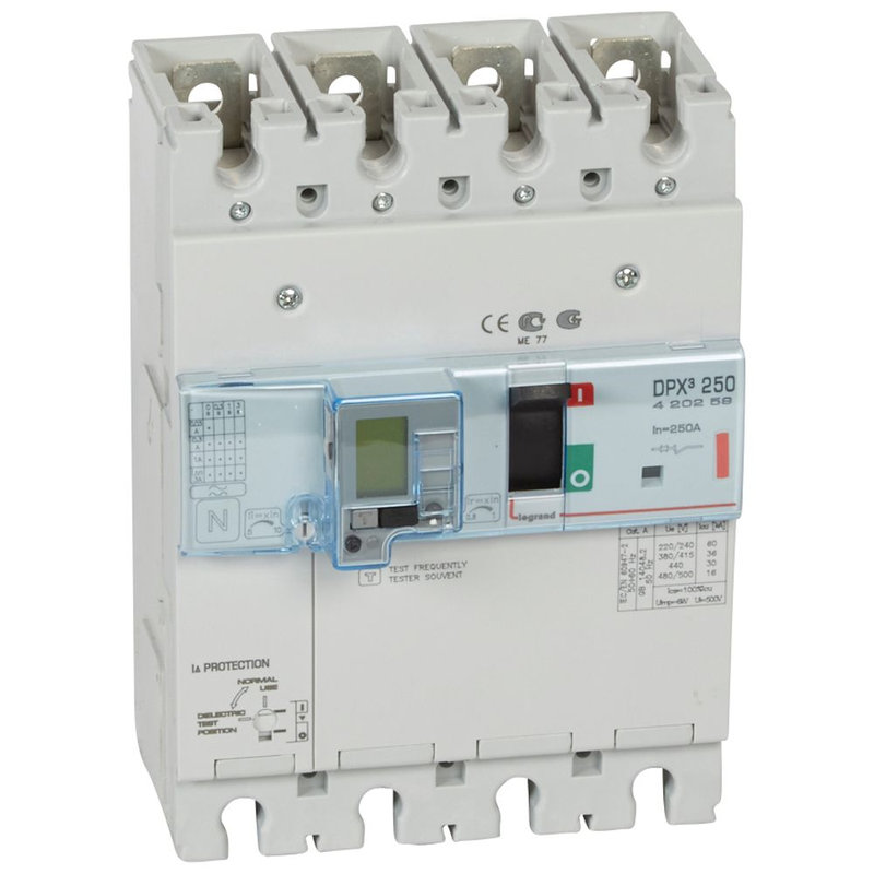 Legrand 420259 - Disjoncteur magnétothermique différentiel DPX³250 Icu 36kA 400V~ - 4P - 250A