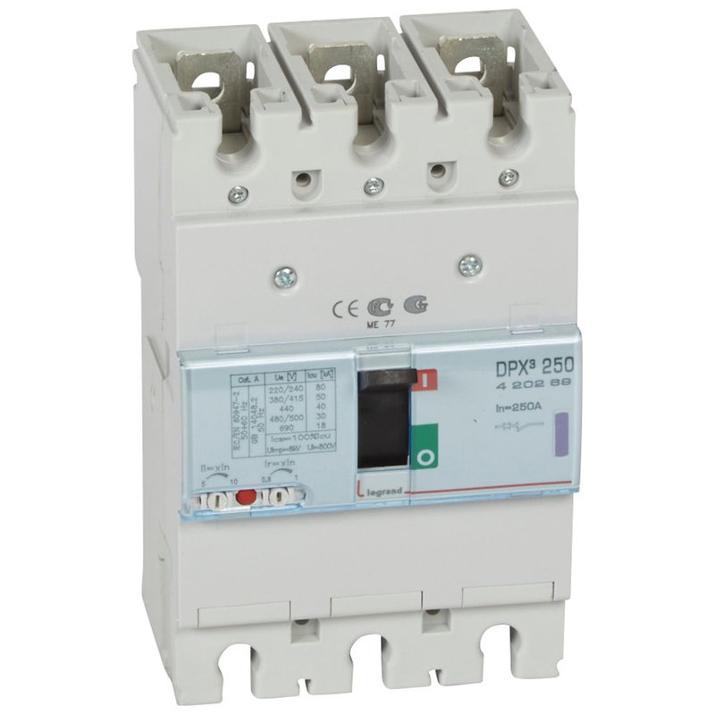 Legrand 420269 - Disjoncteur magnétothermique DPX³250 pouvoir de coupure 50kA 400V~ - 3P - 250A