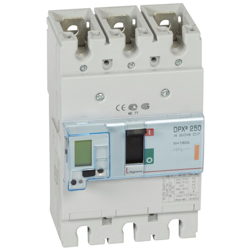Legrand 420307 - Disjoncteur électronique DPX³250 pouvoir de coupure 25kA 400V~ - 3P - 160A