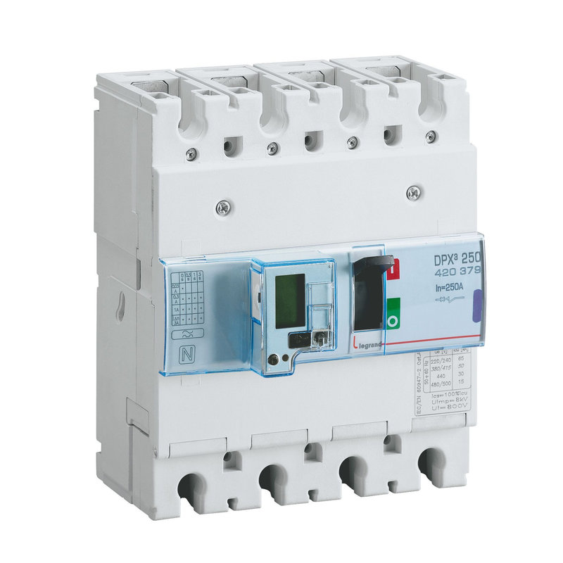 Legrand 420379 - Disjoncteur électronique DPX³250 pouvoir de coupure 50kA 400V~ - 4P - 250A
