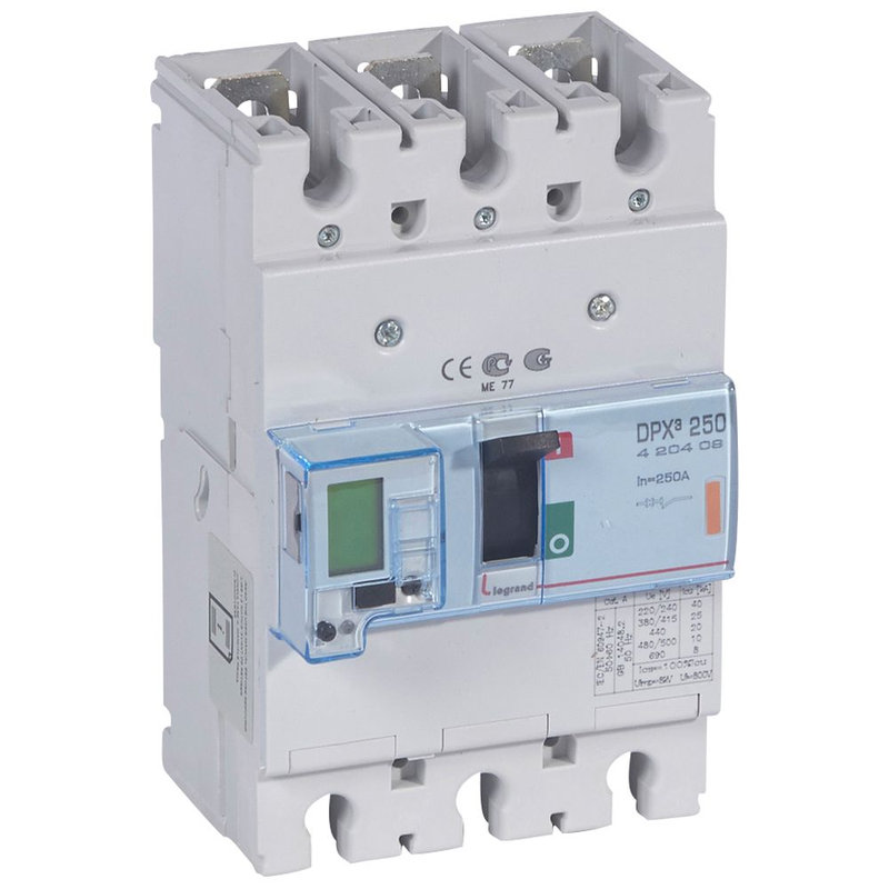 Legrand 420409 - Disjoncteur électronique avec unité de mesure DPX³250 Icu 25kA 400V~ - 3P - 250A