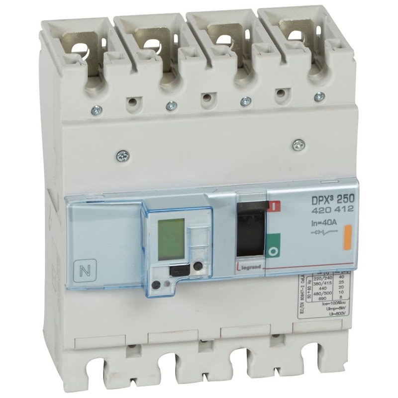 Legrand 420412 - Disjoncteur électronique avec unité de mesure DPX³250 Icu 25kA 400V~ - 4P - 40A