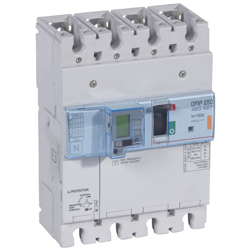 Legrand 420427 - Disjoncteur électronique diff - unité de mesure DPX³250 Icu 25kA 400V~ - 4P 160A