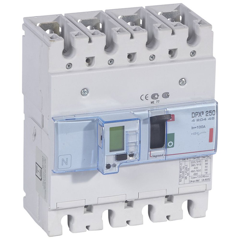 Legrand 420445 - Disjoncteur électronique avec unité de mesure DPX³250 Icu 36kA 400V~ - 4P - 100A