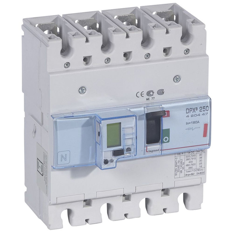 Legrand 420447 - Disjoncteur électronique avec unité de mesure DPX³250 Icu 36kA 400V~ - 4P - 160A