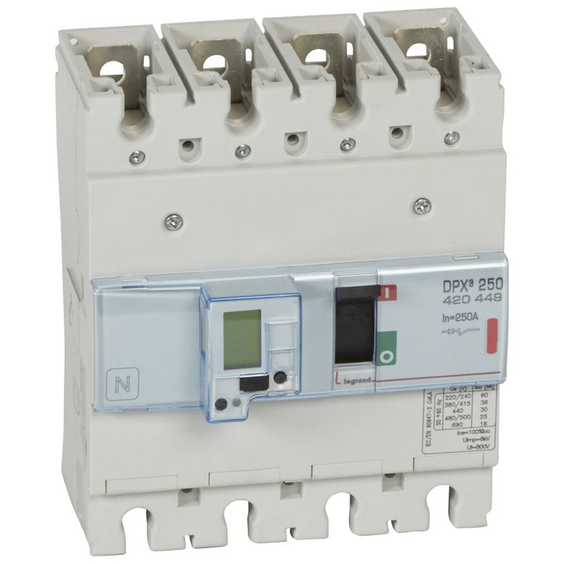 Legrand 420449 - Disjoncteur électronique avec unité de mesure DPX³250 Icu 36kA 400V~ - 4P - 250A