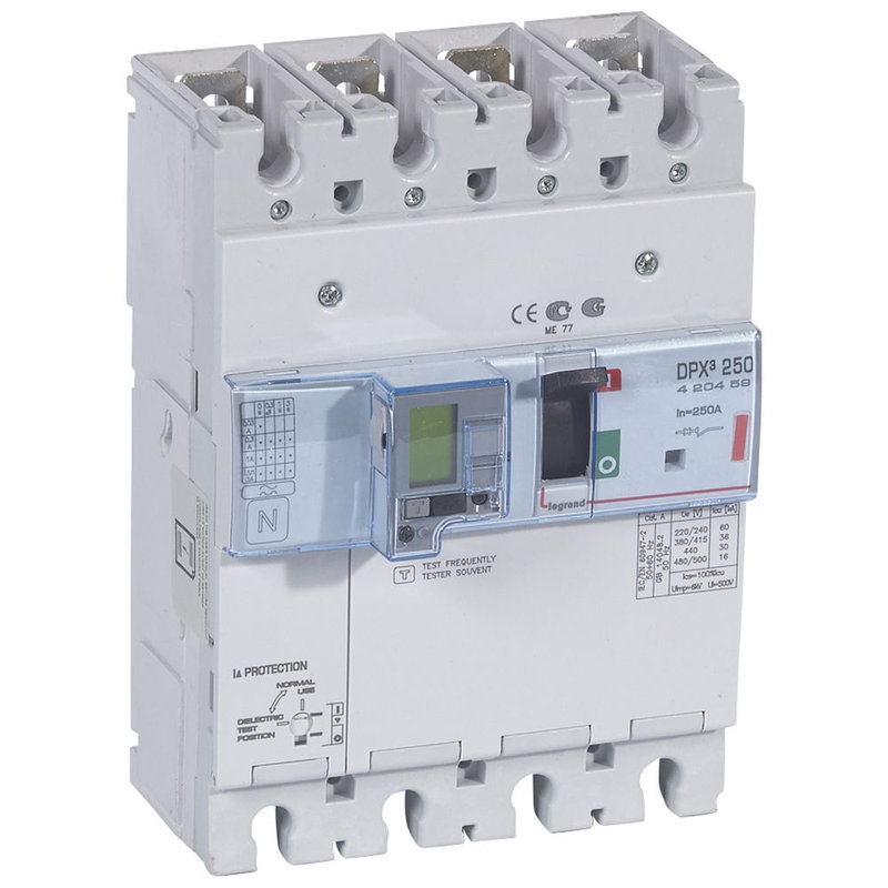 Legrand 420459 - Disjoncteur électronique diff - unité de mesure DPX³250 Icu 36kA 400V~ - 4P 250A