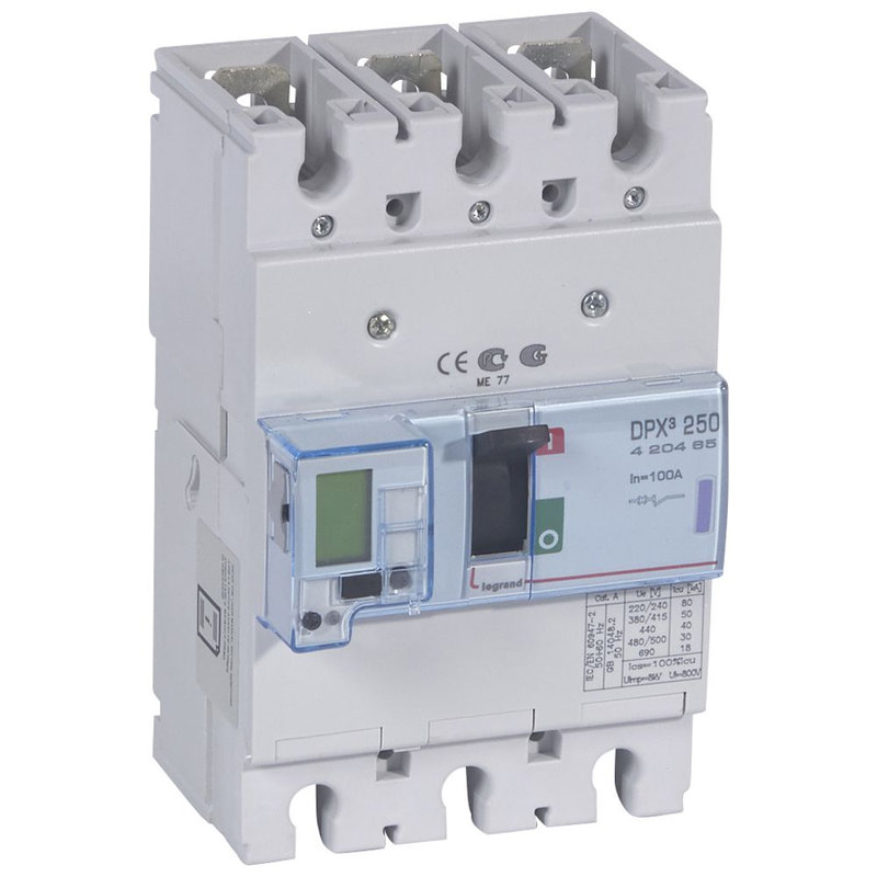 Legrand 420465 - Disjoncteur électronique avec unité de mesure DPX³250 Icu 50kA 400V~ - 3P - 100A