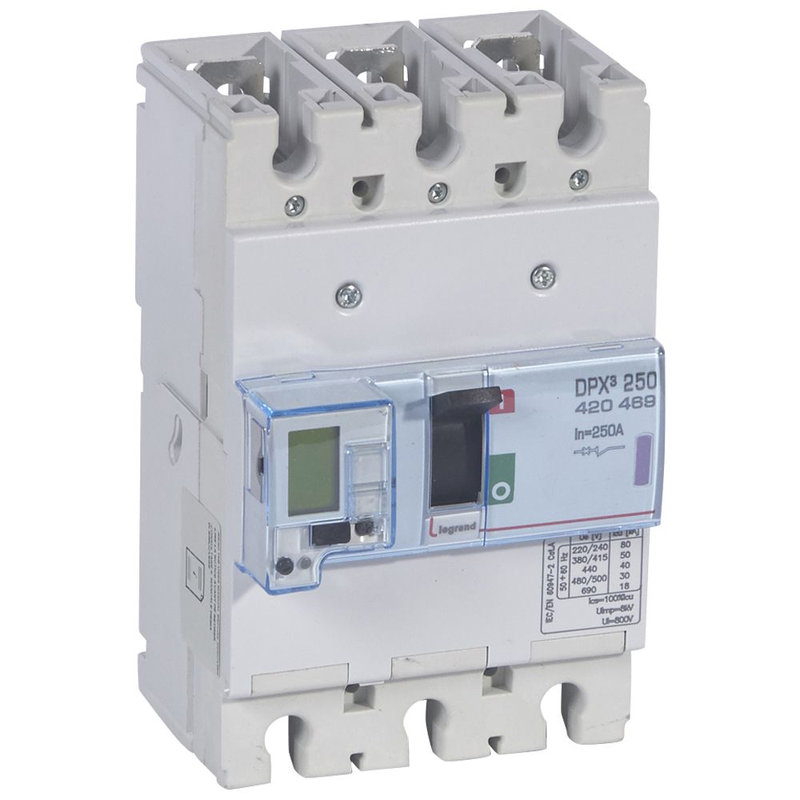 Legrand 420469 - Disjoncteur électronique avec unité de mesure DPX³250 Icu 50kA 400V~ - 3P - 250A
