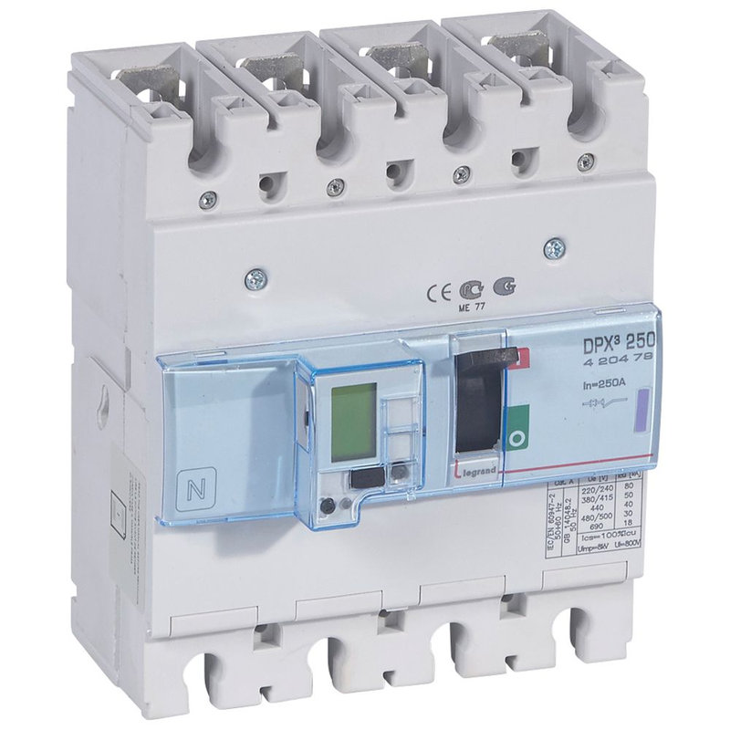 Legrand 420479 - Disjoncteur électronique avec unité de mesure DPX³250 Icu 50kA 400V~ - 4P - 250A