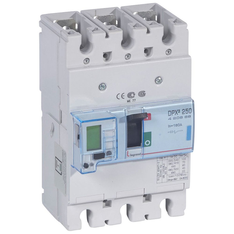 Legrand 420668 - Disjoncteur électronique avec unité de mesure DPX³250 Icu 70kA 400V~ - 3P - 160A