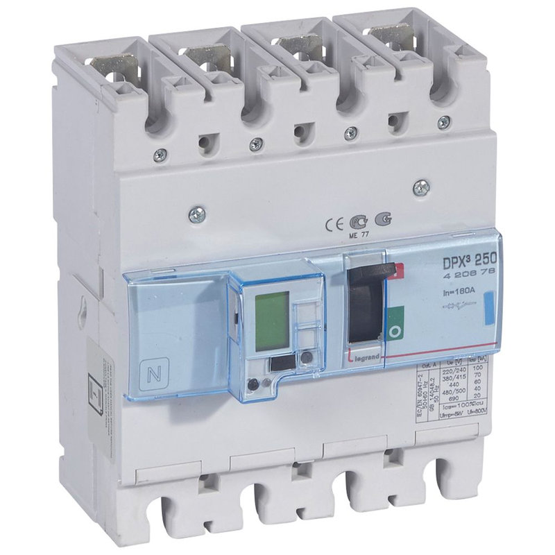 Legrand 420678 - Disjoncteur électronique avec unité de mesure DPX³250 Icu 70kA 400V~ - 4P - 160A