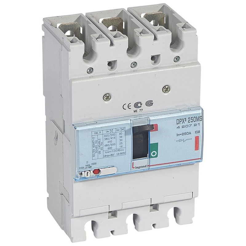 Legrand 420721 - Disjoncteur magnétique réglable seul DPX³250 - 36kA 400V~ - 3P - 250A