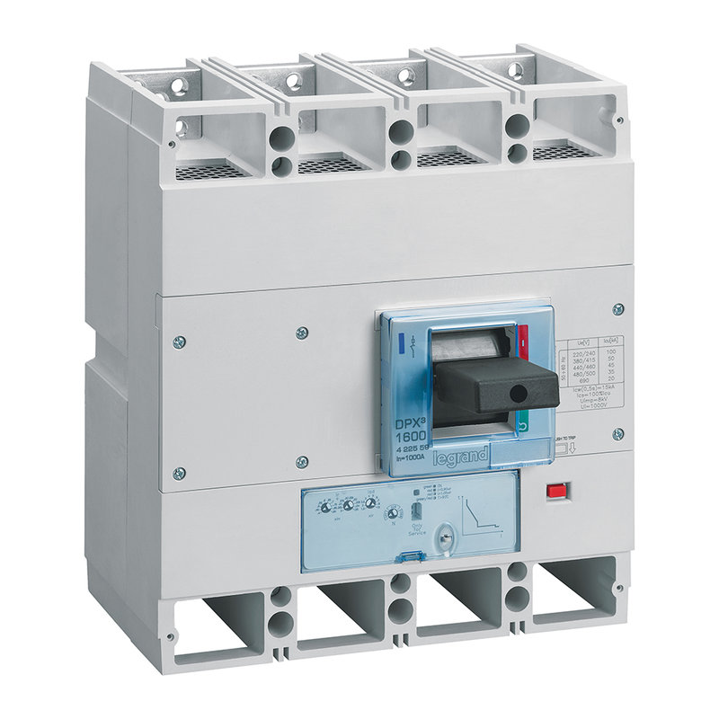 Legrand 422559 - Disjoncteur électronique S1 DPX³1600 pouvoir de coupure 50kA 400V~ - 4P - 1000A
