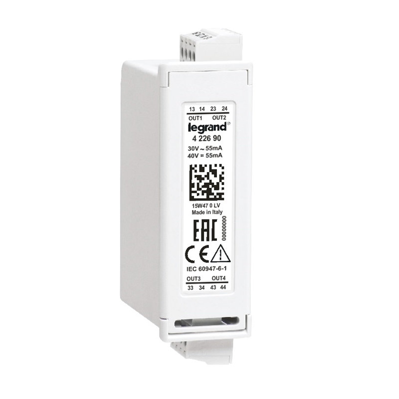Legrand 422690 - Module extractible pour boîtier d'automatisme 4 sorties statiques optoisolées
