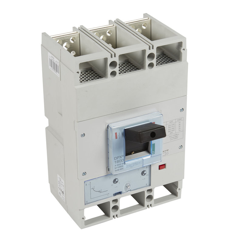Legrand 422254 - Disjoncteur magnétothermique DPX³1600 pouvoir de coupure 36kA 400V~ - 3P - 1250A