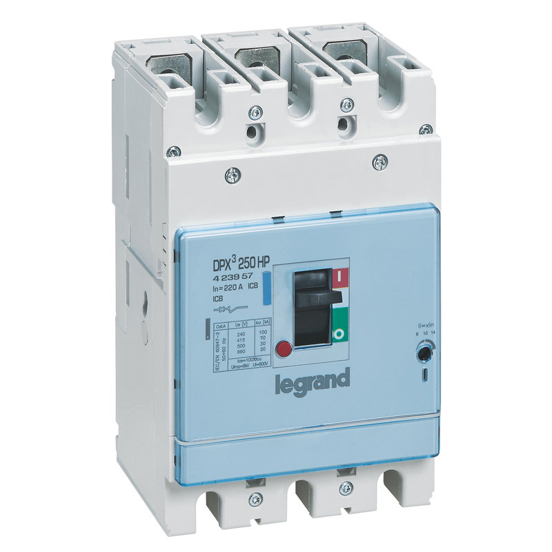 Legrand 423957 - Disjoncteur DPX³250HP magnétique seul pouvoir de coupure 70kA 3P 220A