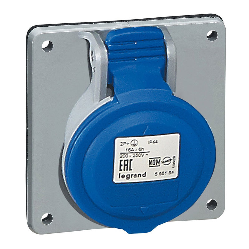 Legrand 555184 - Prise à entraxes unifiés fixe P17 IP44 16A - 200V~ à 250V~ - 2P+T