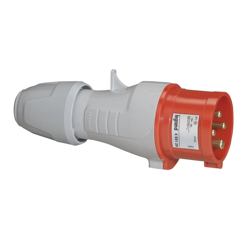 Legrand 555128 - Fiche mobile droite P17 IP44 16A - 380V~ à 415V~ - 3P+T