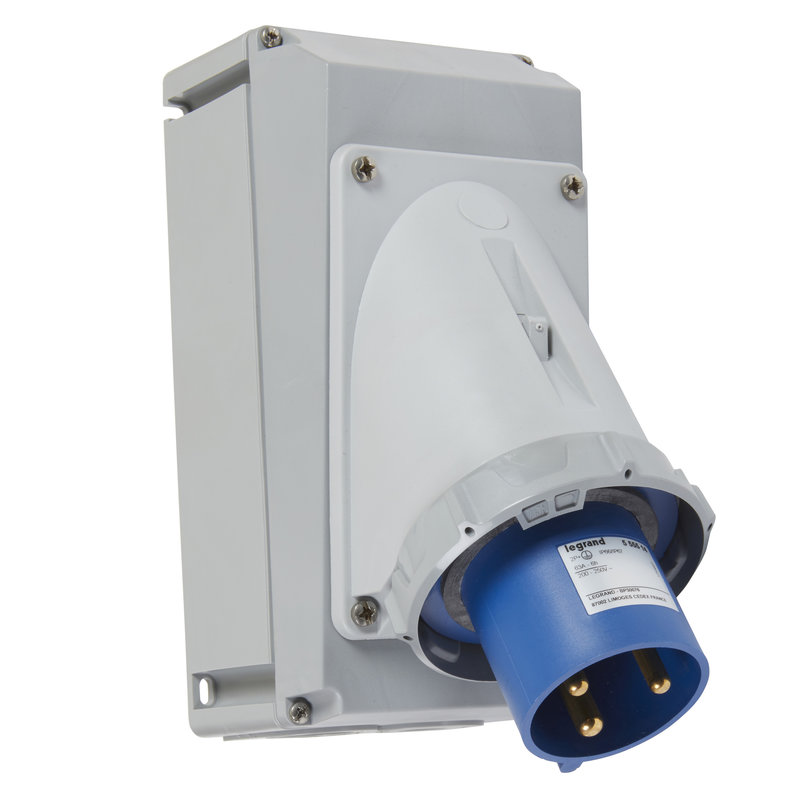 Legrand 555514 - Socle de connecteur P17 2P+T 63A 230V IP67