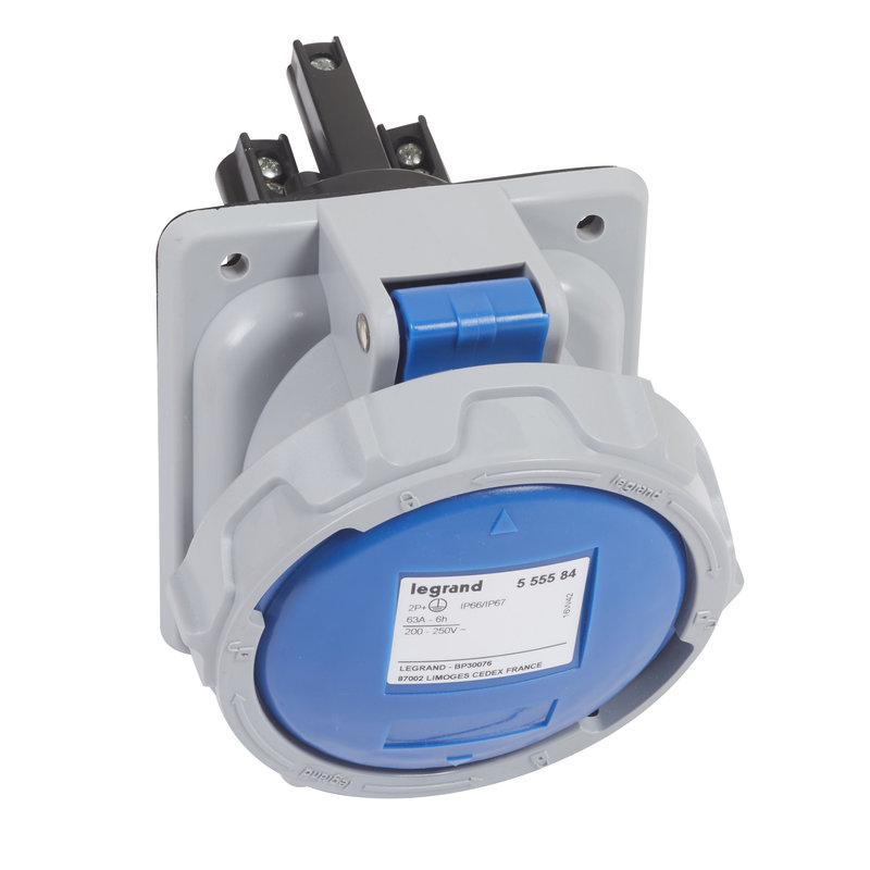 Legrand 555584 - Socle de tableau P17 2P+T 63A 230V - IP67