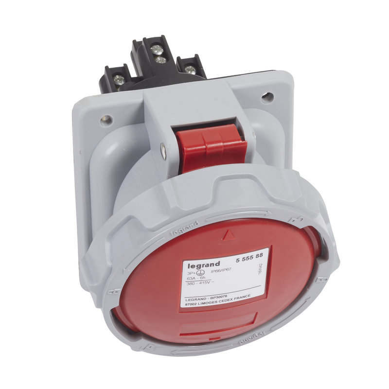 Legrand 555588 - Prise fixe P17 IP66/67 63A - 380V~ à 415V~ - 3P+T