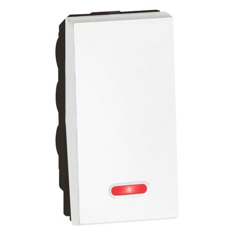 Legrand 572006 - INTERRUPTEUR VA-ET-VIENT UNIPOLAIRE 10AX TEMOIN 1 MODULE ARTEOR CARRE BLANC