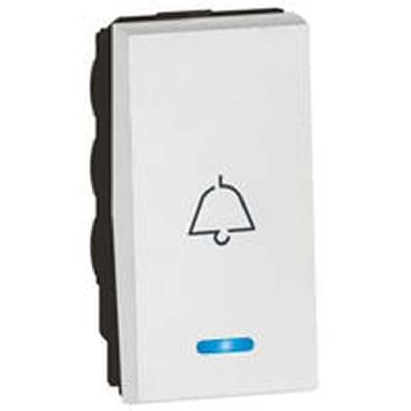 Legrand 572016 - BOUTON POUSSOIR SONNERIE LUMINEUX 6A VOYANT INCLUS 1 MODULE ARTEOR CARRE BLANC