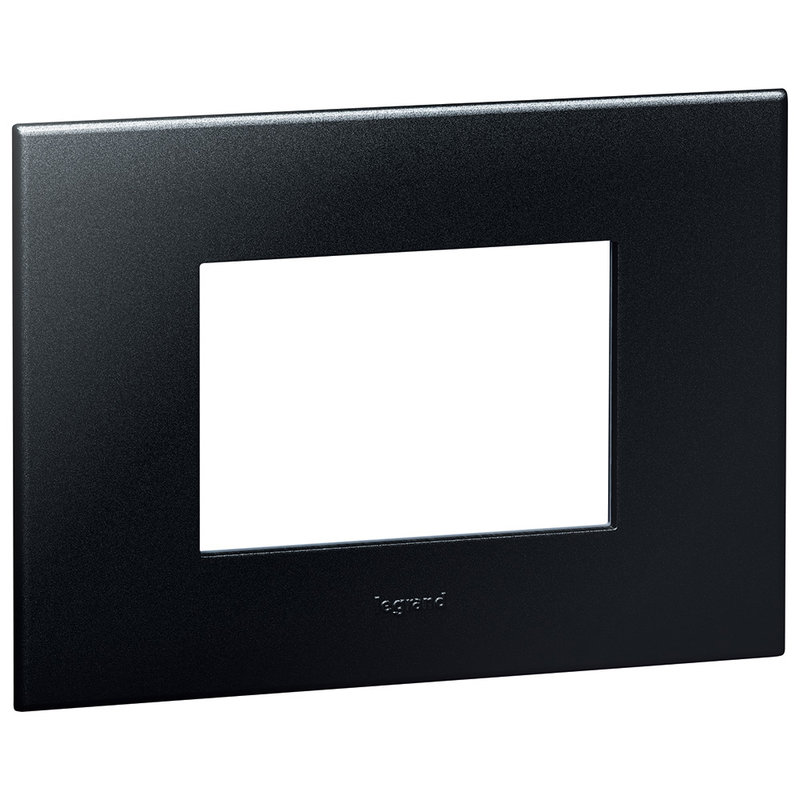Legrand 575012 - PLAQUE DE FINITION ARTEOR 3 MODULES CARRE GRAPHITE