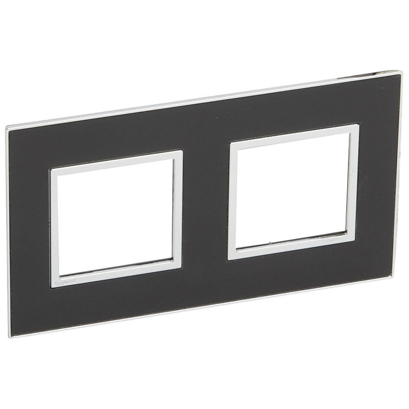 Legrand 575023 - PLAQUE DE FINITION ARTEOR 2X2 MODULES CARRE MIRROR NOIR