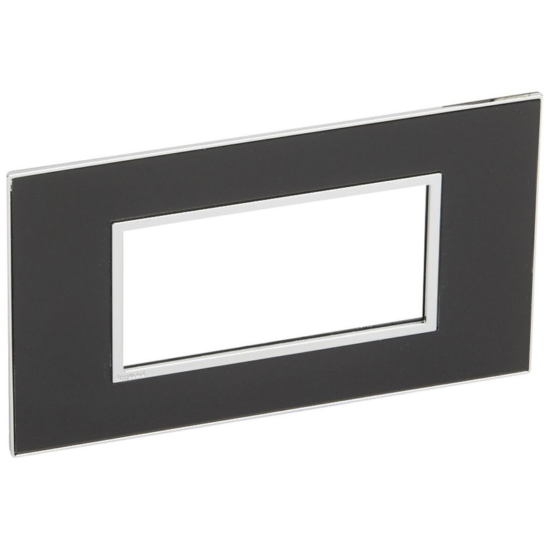 Legrand 575033 - PLAQUE DE FINITION ARTEOR 4 MODULES CARRE MIRROR NOIR