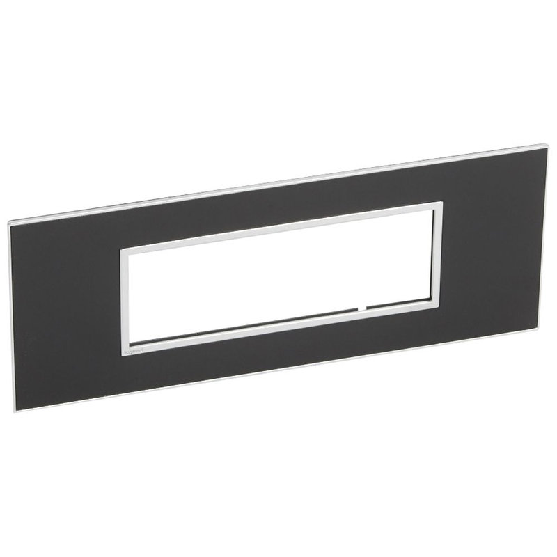 Legrand 575043 - PLAQUE DE FINITION ARTEOR 6 MODULES CARRE MIRROR NOIR