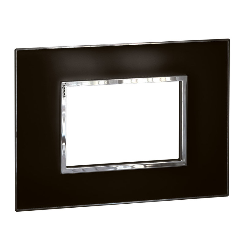 Legrand 575273 - PLAQUE DE FINITION 3 MOD (2" X 4") ARTEOR CARRE MIRROR BLAC K