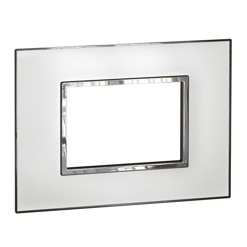 Legrand 575274 - PLAQUE DE FINITION 3 MOD (2" X 4") ARTEOR CARRE MIRROR BLANC