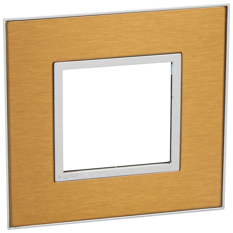 Legrand 576240 - PLAQUE DE FINITION ARTEOR 2 CARRE MODULE FB-SCH GOLD BRASS